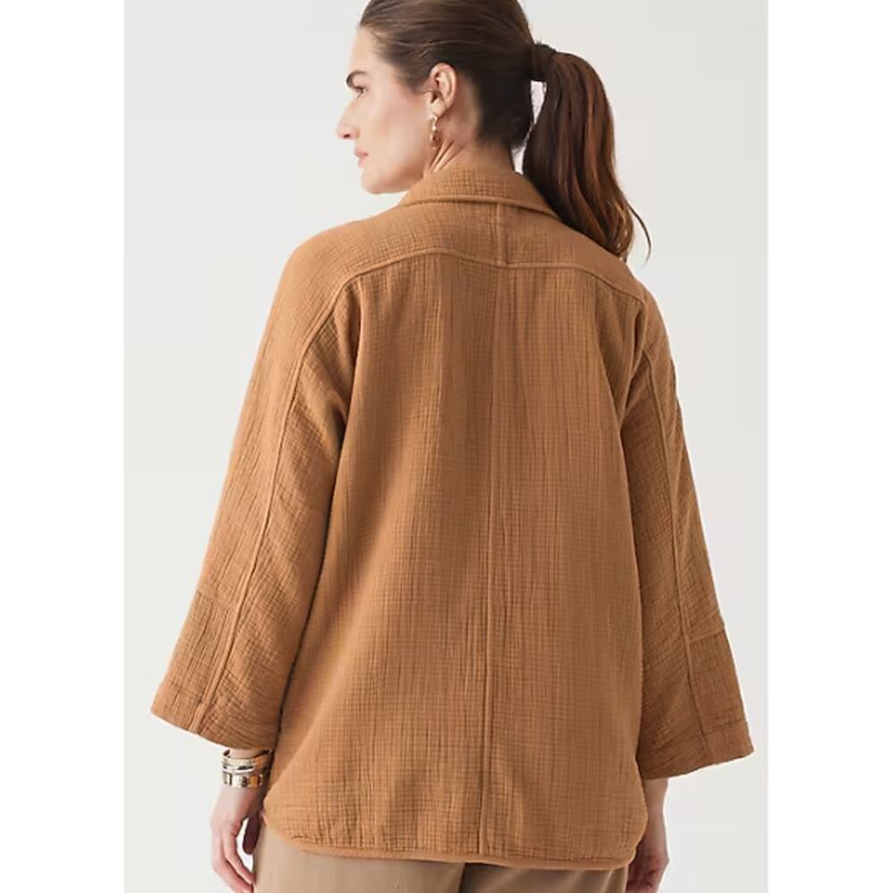 J. Jill XL Pure Jill Cotton Gauze Blazer Oversized Coastal Granny Boho Shacket - Picture 2 of 9